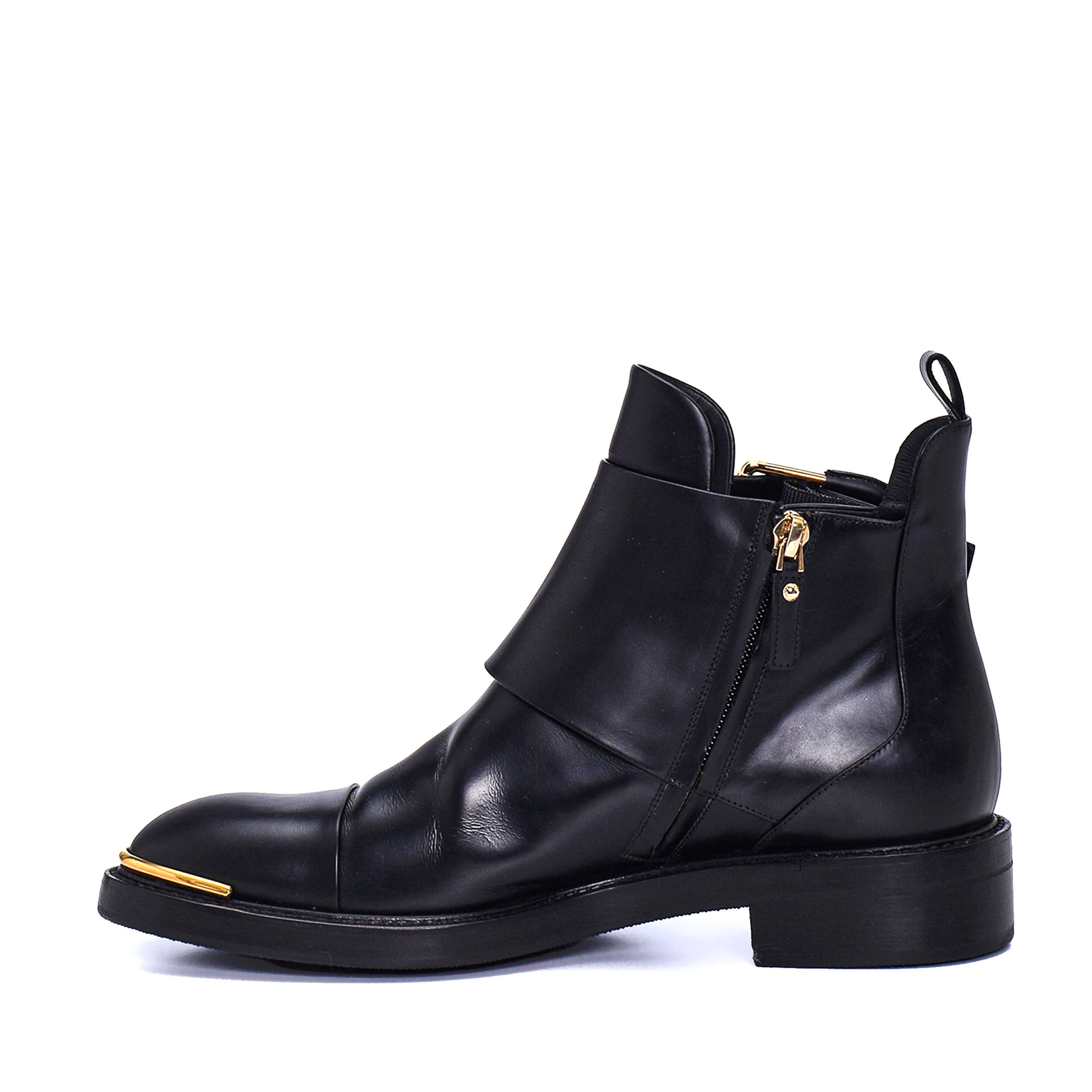 Louis Vuitton - Black leather&Gold Details Boots